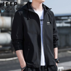 吉普（JEEP）外套男连帽2022春季韩版夹克男士潮流休闲男装宽松百搭衣服